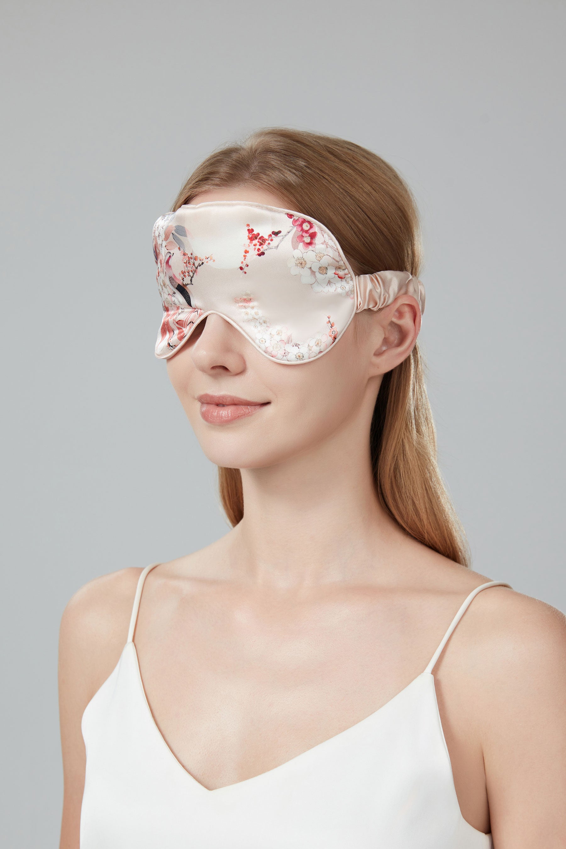 Helen Loveday Mulberry Silk Eye Mask Blossom