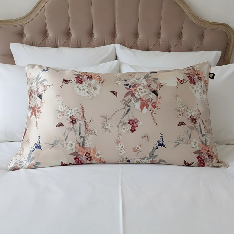 Helen Loveday Mulberry Silk Pillowcase Pink Fleur Blossom