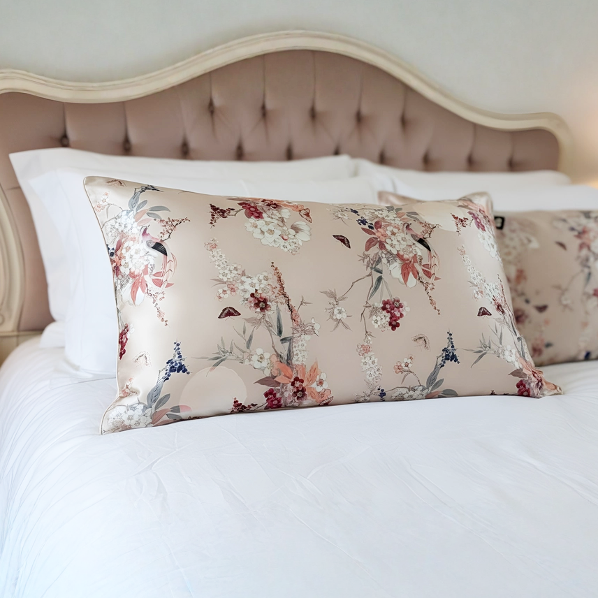 Helen Loveday Mulberry Silk Pillowcase Pink Fleur Blossom