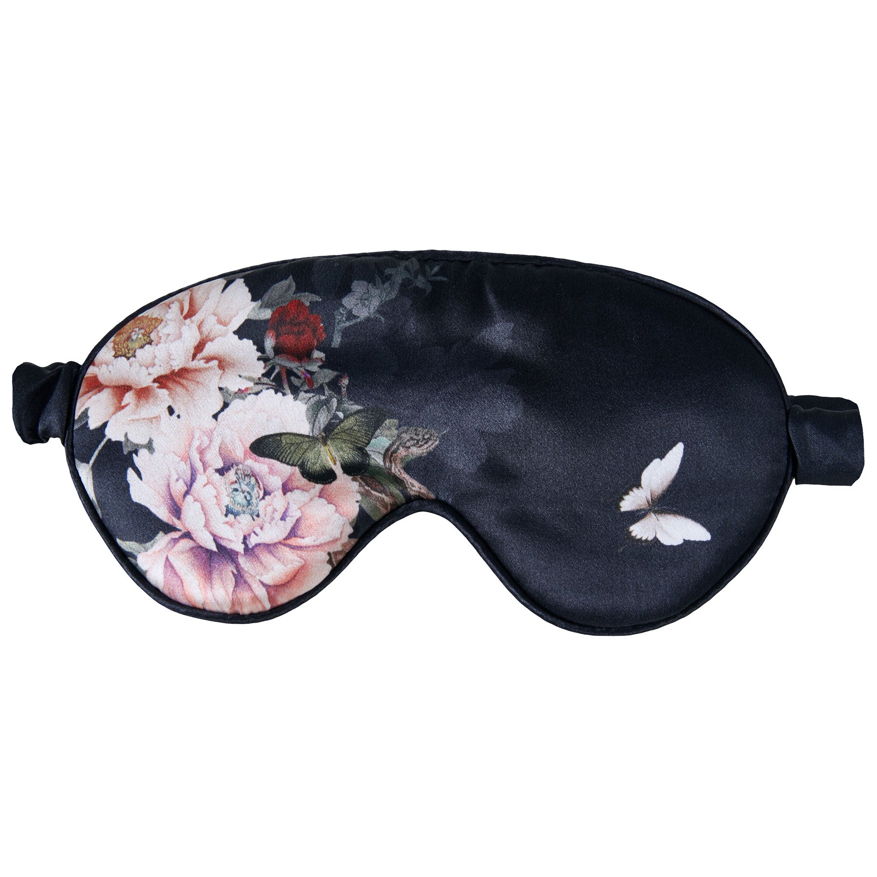 Helen Loveday Silk Pillowcase and Eye Mask Set Black Japonaise